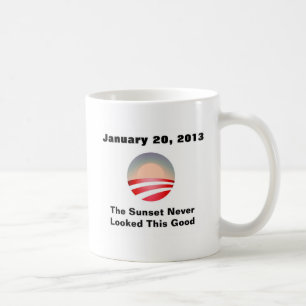 Taza De Café Puesta del sol y cambio de Anti-Obama