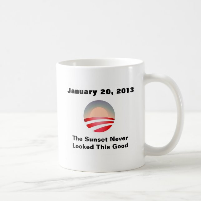 Taza De Café Puesta del sol y cambio de Anti-Obama (Derecha)