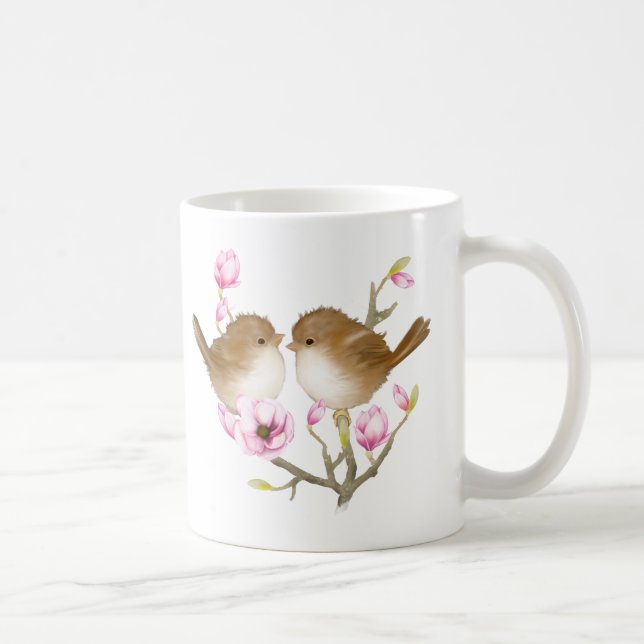 Taza De Café Puffy Fairy Wren Bird Mug (Derecha)
