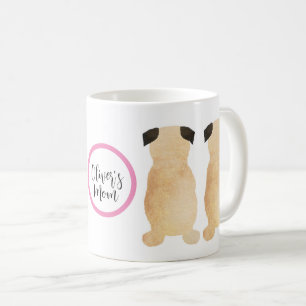 Taza De Café Pug amarillo presente para mamá