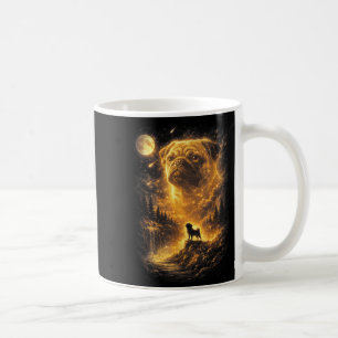 Taza De Café Pug aullando luna vintage 90s meme perro amante de