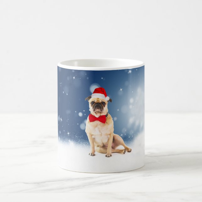 Taza De Café Pug con Navidades Santa Hat (Centro)