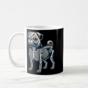 Taza De Café Pug de perro esqueleto Halloween