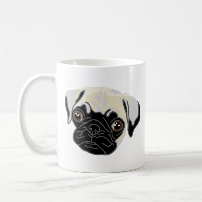 Taza De Café Pug Dog Mom Mug (Izquierda)