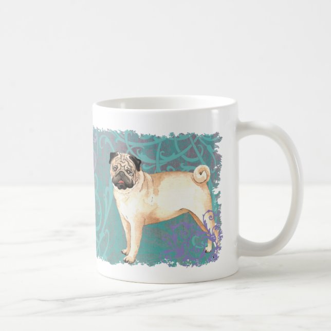 Taza De Café Pug elegante (Derecha)