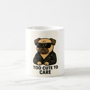 Taza De Café pug en la chaqueta de bombardero divertido diseño 