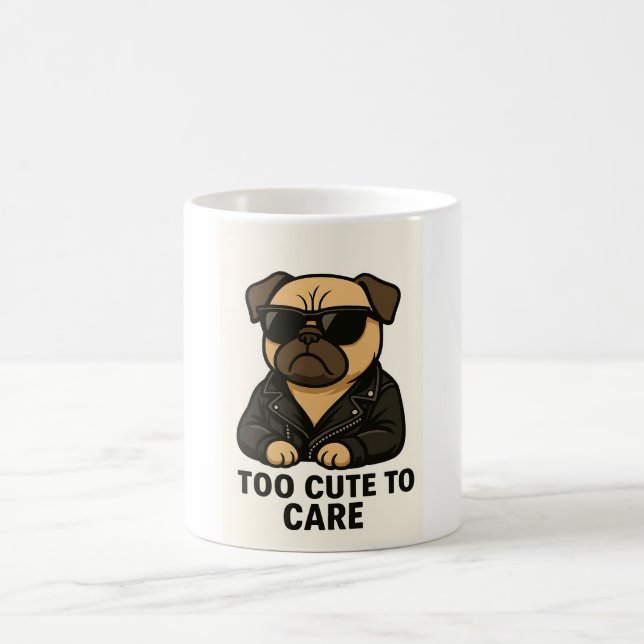 Taza De Café pug en la chaqueta de bombardero divertido diseño  (Centro)
