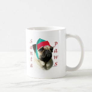 Taza De Café Pug (fawn) Santa Paws