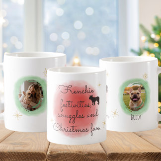 Taza De Café Pug Francés Acuarela - Arte personalizado de Navid