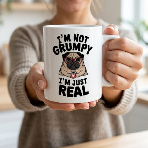 Taza De Café Pug Gruñón Amante Divertido Sarcástico Antisocial 