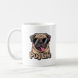 Taza De Café Pug Life Funny Pug Sunglasses Coffee Mug Pug Lover