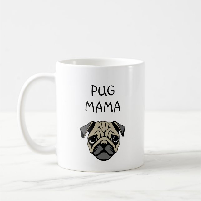 Taza De Café Pug Mama (Izquierda)
