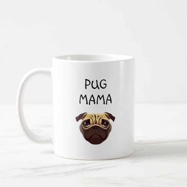 Taza De Café Pug Mama Coffee Mug (Izquierda)