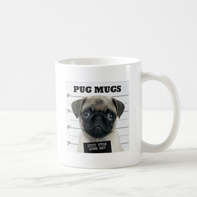 Taza De Café Pug Mug, los buenos bichos se fueron mal (Derecha)