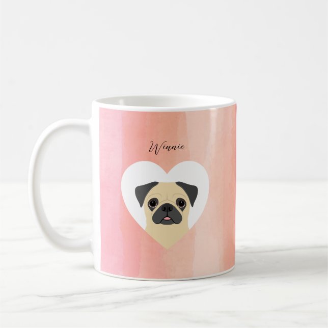 Taza De Café Pug Mugs (Izquierda)