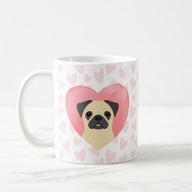 Taza De Café Pug Mugs (Izquierda)