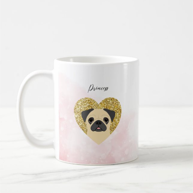 Taza De Café Pug Mugs (Izquierda)