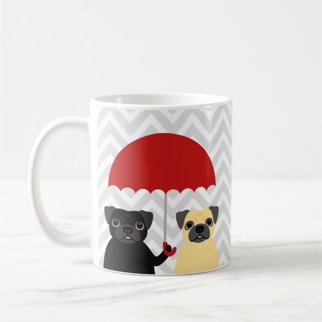 Taza De Café Pug Mugs (Izquierda)