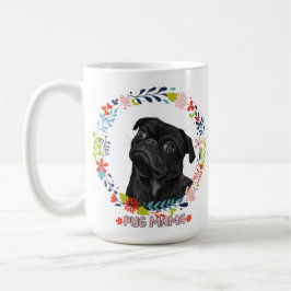 Taza De Café Pug negro lindo - Pug Mama
