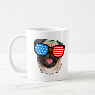 Taza De Café Pug Patriótico