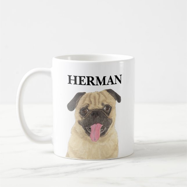 Taza De Café Pug personalizado (Izquierda)