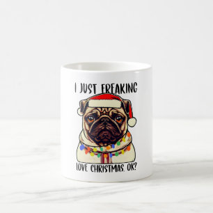 Taza De Café Pug, sólo me cansa el amor de los Navidades Ok, am