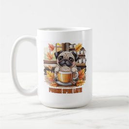 Taza De Café Pugkin Spice Latte – Cute Autumn Pug Coffee Design