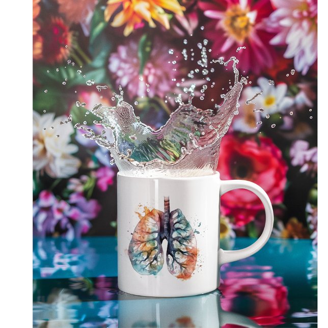 Taza De Café Pulmones, respirando como un personalizable de árb (Subido por el creador)