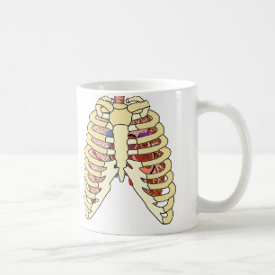 Taza De Café Pulmones y corazón de la caja torácica