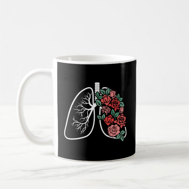 Taza De Café Pulmonización Floral Flores anatómicas Pulmonologí (Izquierda)