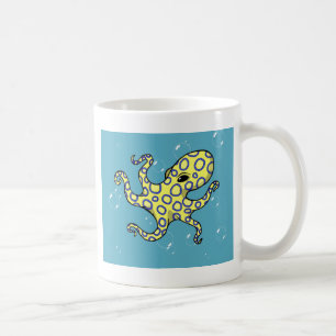Taza De Café Pulpo anillado azul
