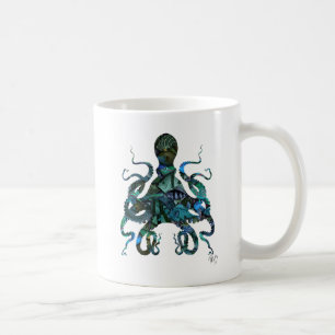 Taza De Café Pulpo azul pescador