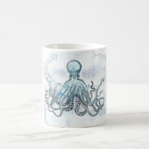 Taza De Café Pulpo azul playa de cerámica del té del café de