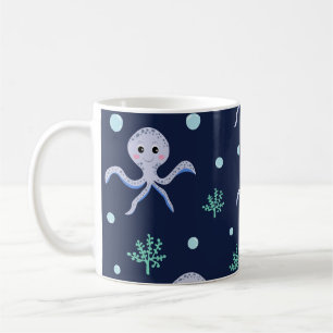 Taza De Café Pulpo bajo el mar patrón infantil