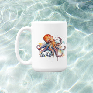 Taza De Café Pulpo Colorido: Fantasía Oceánica
