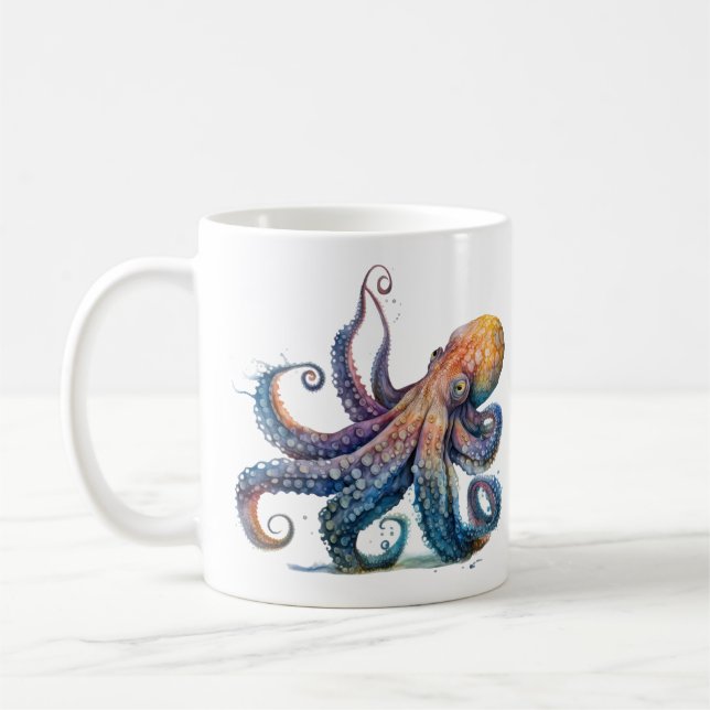 Taza De Café Pulpo Imprimir café Mug (Izquierda)