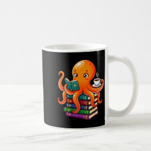 Taza De Café Pulpo libro leyendo amante del café océano diverti