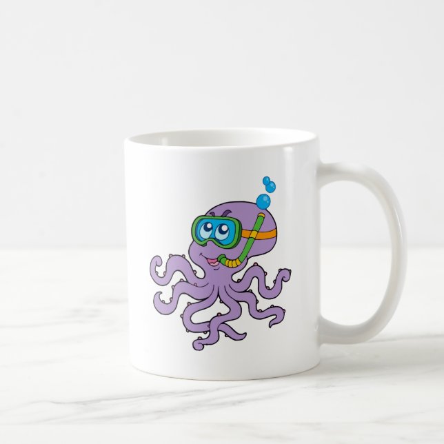 Taza De Café Pulpo que bucea (Derecha)