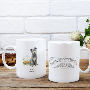 Taza De Café Pumi Acuarela Perro   Raza Rara