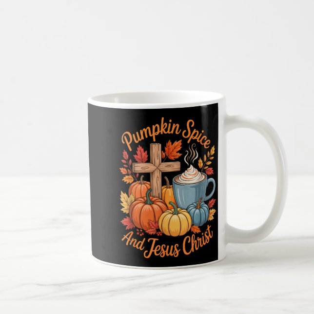 Taza De Café Pumpkin Sce And Jesus Christ Funny Fall Christian  (Derecha)