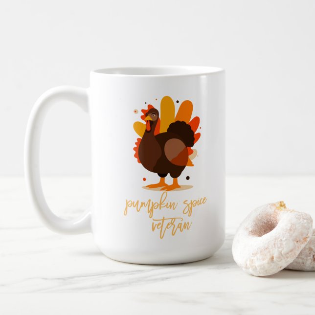 Taza De Café Pumpkin Spice Veteran Thanksgiving (Con donut)