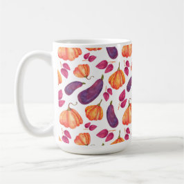 TAZA DE CAFÉ PUMPKINAS Y HUEVENTOS DE PURPLE Y NARANJA