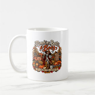 Taza De Café Pumpkins Boots & Boos Skeleton Halloween Mug