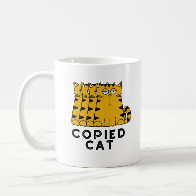 Taza De Café Pun animal divertido para gato copiado (Izquierda)