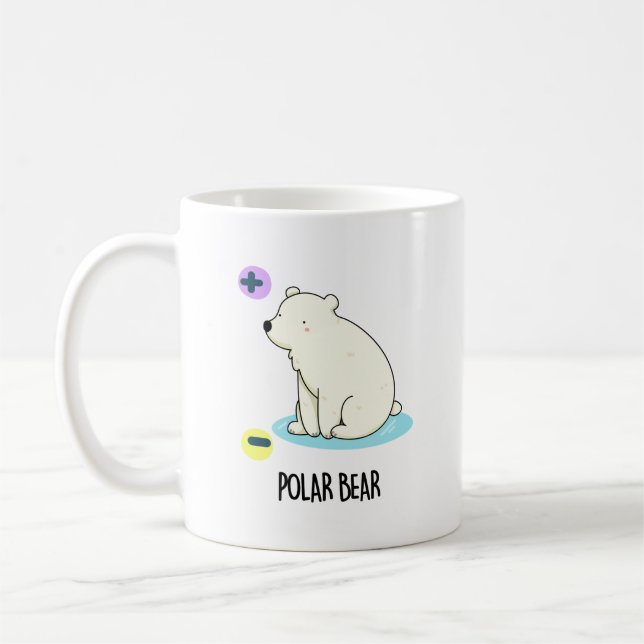 Taza De Café Pun científico divertidísimo del oso polar (Izquierda)