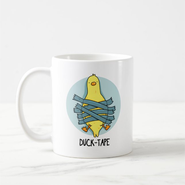 Taza De Café Pun de cinta divertida Duct (Izquierda)