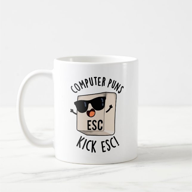 Taza De Café Pun de teclado divertido para puntajes de computad (Izquierda)
