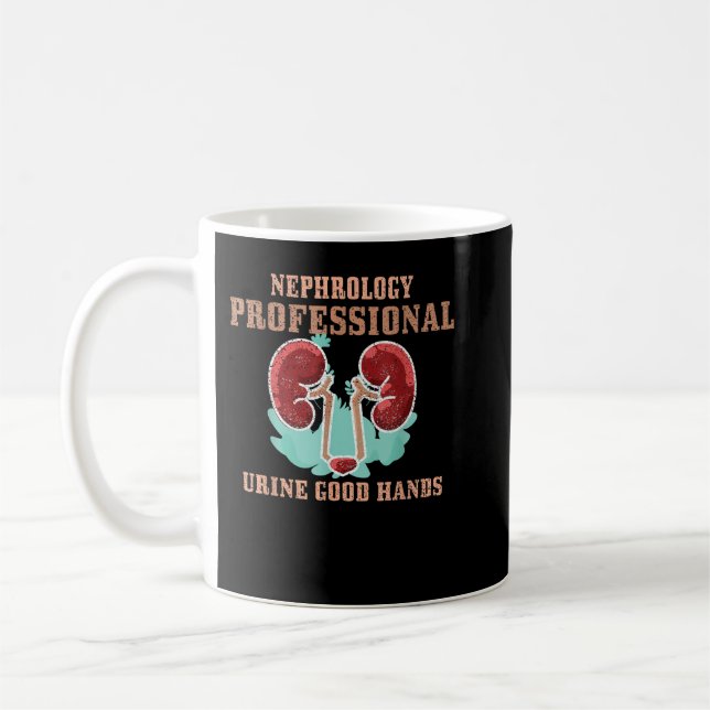 Taza De Café Pun Médico Nefrología Orina Buena Mano Nefrología (Izquierda)