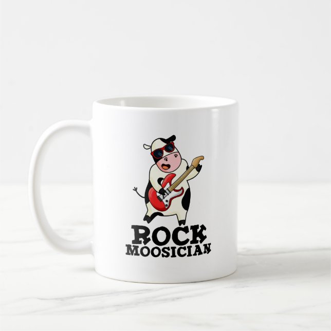 Taza De Café Pun, músico de vaca divertida de rock (Izquierda)