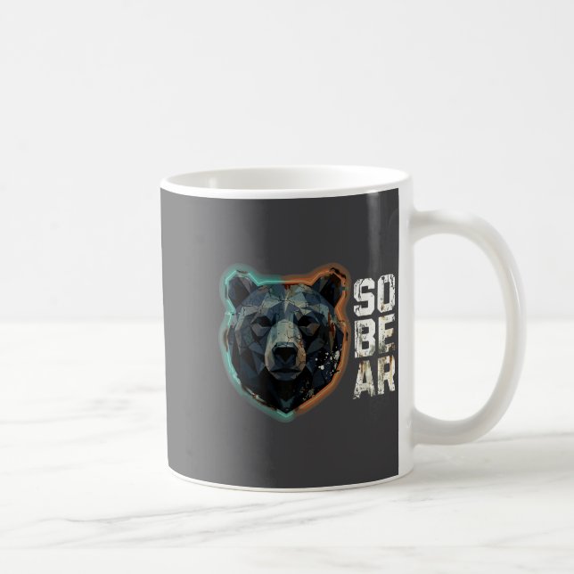 Taza De Café Pun Sober Bear SoBear Recovery Sobriety Joke (Derecha)